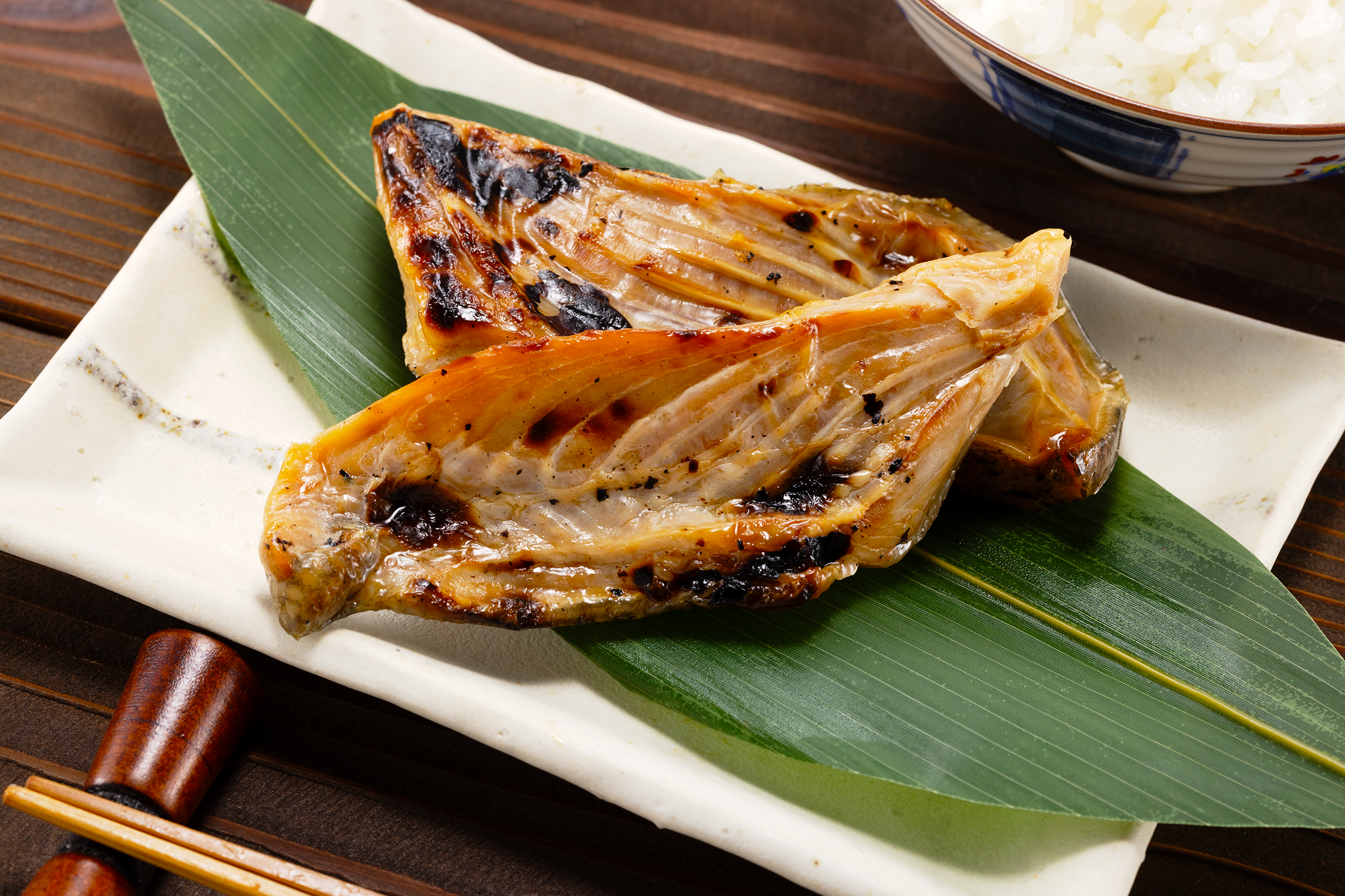 鮭ハラスの醤油漬焼