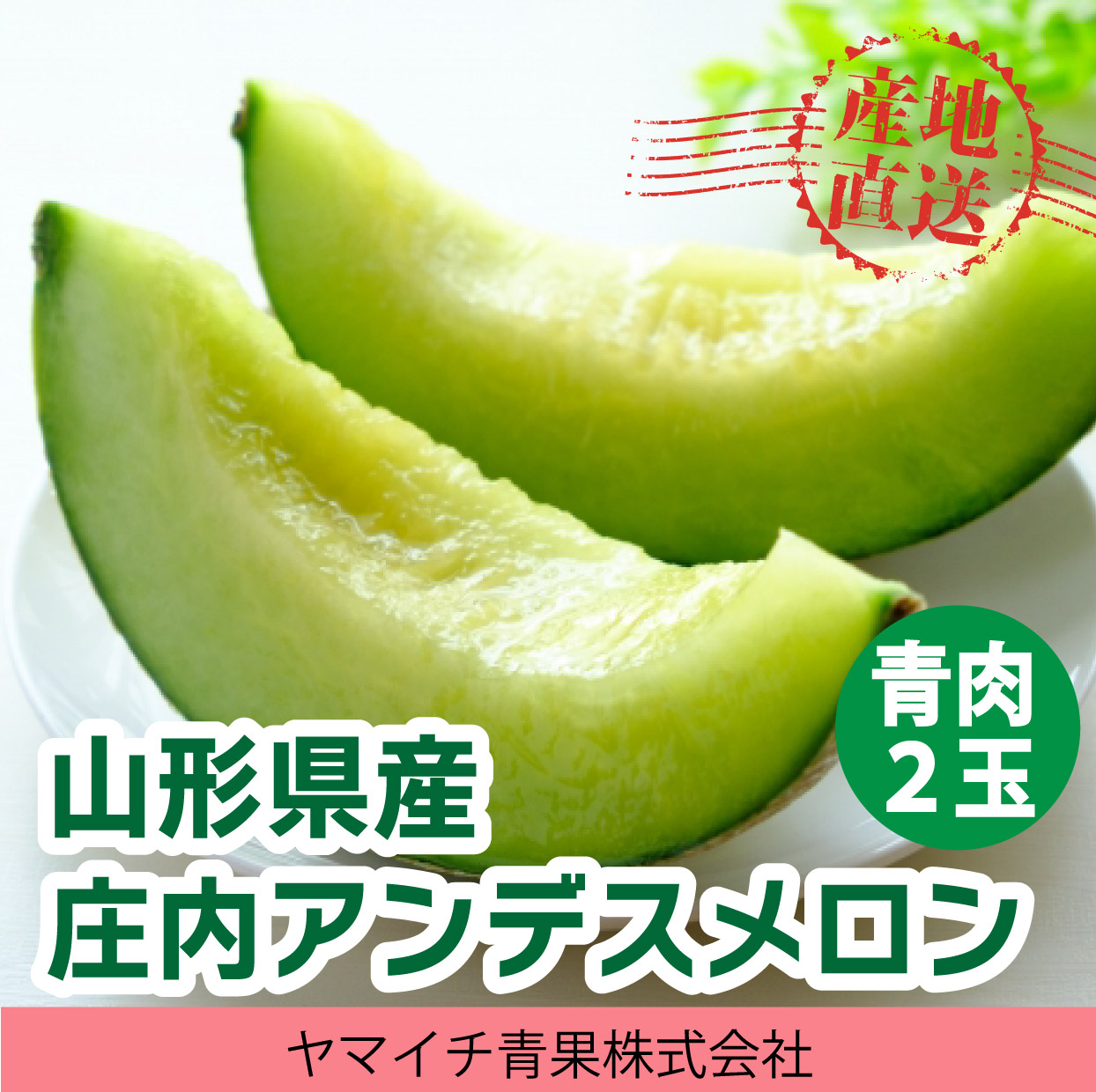 山形県産庄内アンデスメロン（青肉）2玉